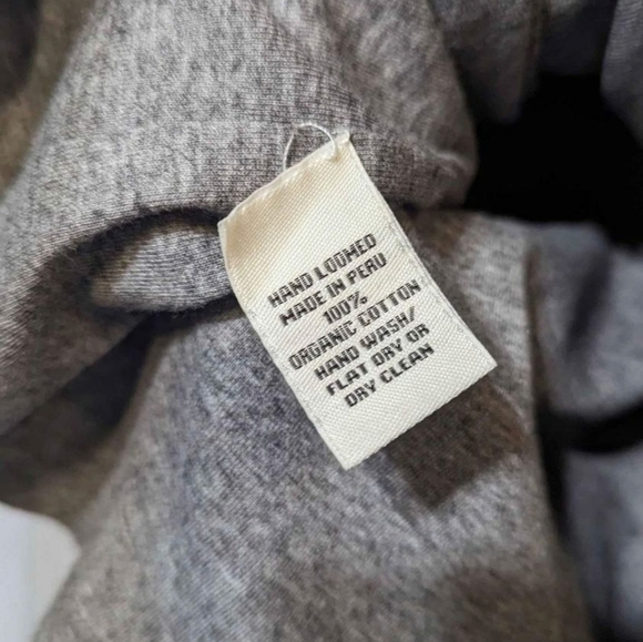 Organic Hand Loomed Cotton Dress Tunic Sweater Layered Gray Size Medium - Picture 4 of 4